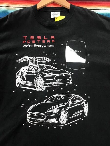 Tesla PCB Team Tシャツ テスラ　イーロンマスク　電気自動車　USA アメリカ　ビンテージ　世田谷ベース　エレクトリック　古着　アメカジ