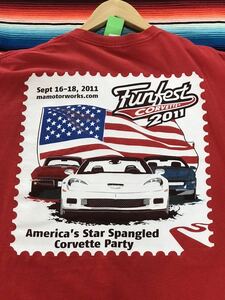 Funfest Corvette 2011 Tシャツ　コルベット　ファンフェスト　アメリカ　イリノイ州　カーショー　世田谷ベース　古着　アメカジ　企業