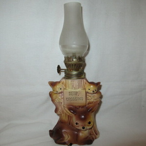 ビンテージ★vintage★Made in JAPAN★陶器★オイルランプ★lamp★鹿★BAMBI★