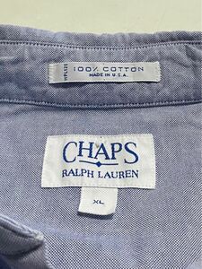 90's アメリカ製 CHAPS ラルフローレン オックスフォードB/Dシャツ XL チャップス
