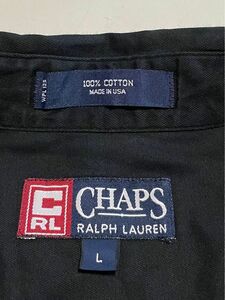 アメリカ製 90's CHAPS ラルフローレン B/Dシャツ　ブラック Lサイズ MADE IN USA