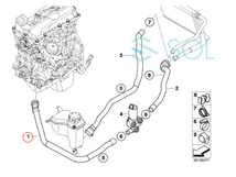 BMW E82 E87 E88 E90 E91 E92 E84 X1 ウォーターホース ヒーターホース 116i 118i 120i 320i 18i 64216928590 出荷締切18時_画像3