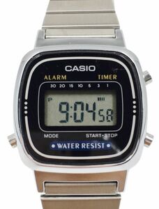 CASIO カシオ LA670W デジタル時計 腕時計 ステンレス 防水 ストップウォッチ アラーム タイマー シルバー メンズ 中古品 動作品 デジタル