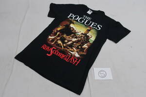 ★同梱不可 ★値下不可　【送250円】　6536　POGUES　ポーグス　メンズ　バンドTシャツ　カットソー　半袖　ロック　綿100％　S　黒