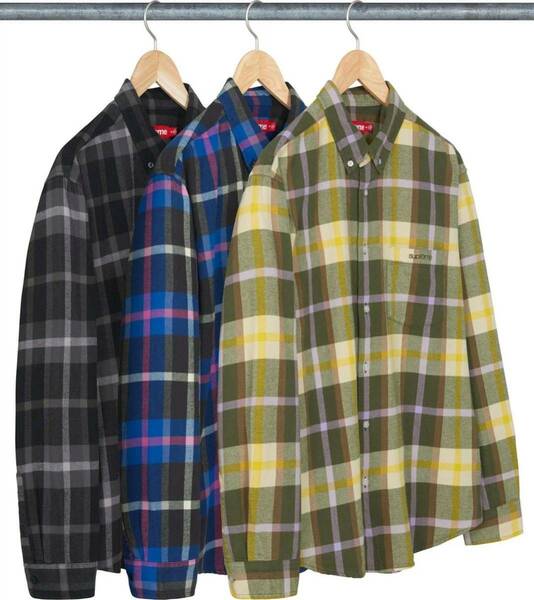 24SS SALE 国内正規品 新品 送料無料 supreme Plaid Flannel Shirt green medium M チェックシャツ ネルシャツ フランネル シュプリーム