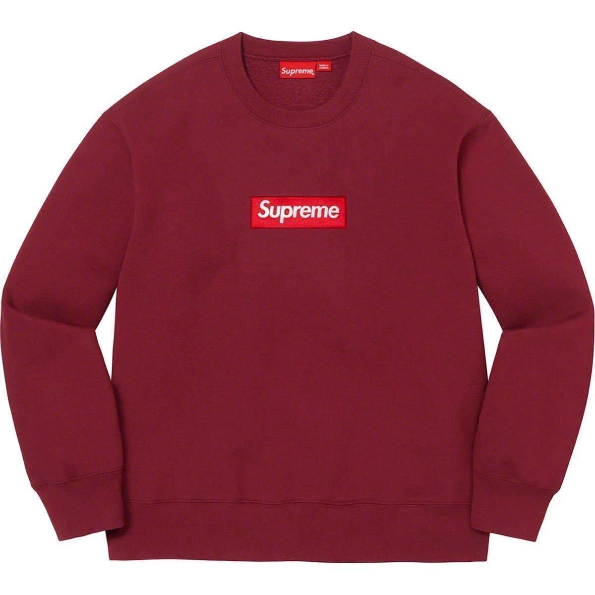 新品未使用】22FW Supreme Box Logo crewneck sweatshirt Cardinal L