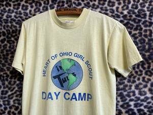 70s 80s USA製 ヴィンテージ Hanes ヘインズ GIRL SCOUT ガールスカウト DAY CAMP キャンプ Tシャツ アウトドア 古着女子 アメカジ