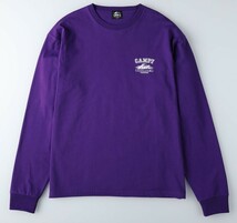 ◆新品◆ 定価4400円!! CAMP7 キャンプ7 抗菌防臭!! クルーネック ロンＴ カットソー バックロゴ 長袖 紫 パープル メンズ Ｌサイズ_画像1