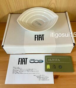 ★レア【未使用】FIAT フィアット★500 皿 小皿 食器 白★ノベルティ
