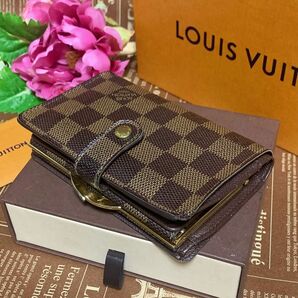 ★美品★LOUIS VUITTON ルイヴィトン　ポルトフォイユ・ヴィエノワ　ダミエ　エベヌ　がま口財布