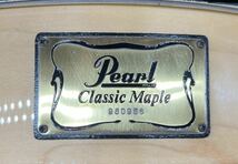 PEARL Classic Maple vintage 90s 14x4 スネア PROTECTOR CASES ハードケース付き レインフォースメント 日本製 パール メイプル レア_画像4