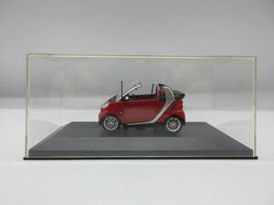 1/43 スマート　フォーツー カブリオ　smart fortwo cabrio ディーラー特注 ミニカー　レッド×シルバー