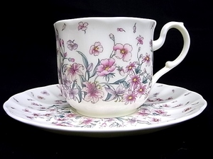 e10414　ナルミ　カップ＆ソーサー　BONE CHINA　花柄　1客