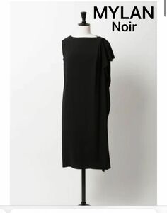 【訳あり】マイラン ノアール ブラックドレス Asymmetry Sleeve Dress | Noir