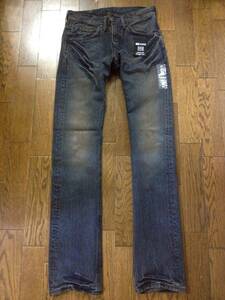 Lee RIDERS BLACK STITCH リー ブラックステッチ 36111 泥加工 pledge 三浦 ナロー ストレート デニム xs