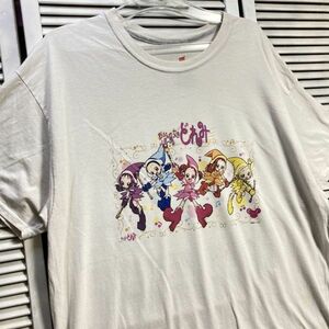 1スタ 白 キャラ Tシャツ おジャ魔女どれみ レトロ アニメ 半袖 90s 00s YDF ビンテージ アメリカ 古着 ベール 卸 仕入れ