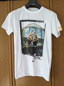 REPLAY TRIBUTE COLLECTION HIP HOP　レジェンド　ラッパー　2PAC　コラボ　半袖Tシャツ　XS 白色　ホワイト　金色　ゴールド リプレイ