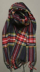 ＊新品＊スコットランド製 暖かカシミア100％素敵なチェック柄マフラー　男女兼用 Scottish Cashmere Scarf