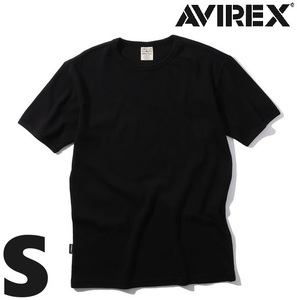 AVIREX 半袖 クルーネック Tシャツ S ブラック / アヴィレックス BLACK 黒 アビレックス 新品 DAILY RIB S/S リブ 丸首 デイリーウェア