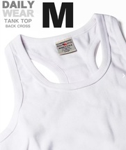 AVIREX リブ タンクトップ BACK CROSS ホワイト Mサイズ / 《DAILY》RIB TANK TOP バッククロス 白 デイリーウェア アビレックス_画像1