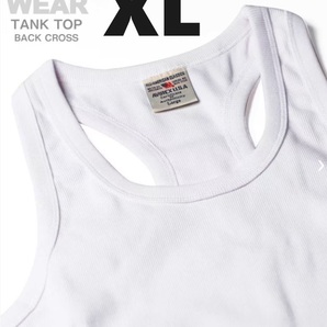 AVIREX リブ タンクトップ BACK CROSS ホワイト XLサイズ / 《DAILY》RIB TANK TOP バッククロス 白 デイリーウェア アビレックスの画像1