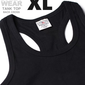 AVIREX リブ タンクトップ BACK CROSS ブラック XLサイズ / 《DAILY》RIB TANK TOP バッククロス 黒 デイリーウェア アビレックスの画像1