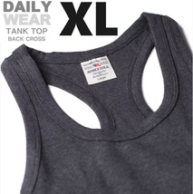 AVIREX リブ タンクトップ BACK CROSS チャコール XLサイズ / 《DAILY》RIB TANK TOP バッククロス デイリーウェア アビレックス_画像1