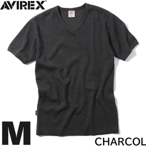 新品 AVIREX アヴィレックス 半袖 VネックTシャツ M チャコール / アビレックス DAILY S/S V-NECK T-SHIRT デイリー