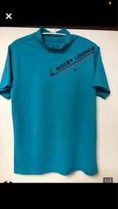 EVEN BOGEY LOUNGE GOLF ブランドロゴ モックネック半袖シャツ 3D101-82BG(40 エメラルド系)ＬＬ