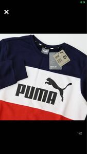 ★プーマ PUMA 新品 ビッグロゴ カジュアル レギュラーフィット トレーナーシャツXLサイズ[849561061N-XL]