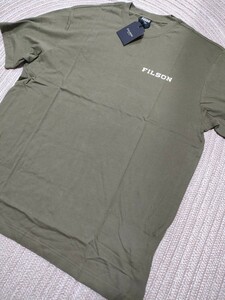 新品 未使用 フィルソン FILSON 半袖Tシャツ オリーブ ブラウン M コットン 柔らな生地感 アウトドア ミリタリー フィッシング 国内正規品