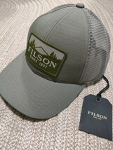 新品 未使用 フィルソン FILSON メッシュキャップ グレー コットン 帽子 ワッペンデザイン トラッカーキャップ_画像1