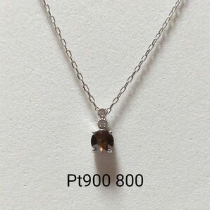 Pt900 850 ダイヤモンド カラーストーン ネックレス