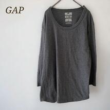 ギャップ　GAP　M　メンズ　カットソー　七分袖　グレー　ロゴ　クラッシック　オールド_画像1