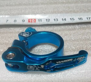 自転車シートポストクランプ 青 34.9mm 定形外発送