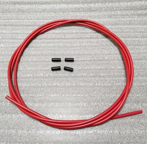 シマノ　自転車シフトアウターワイヤー　赤　長さ1.9m　エンドキャップ4個付属　定形外発送　シフトアウターケーブル　