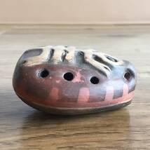 ビンテージ オカリナ 笛 フルート 南米 チリ Chilean Spirit Ocarina 民族 民芸品 民俗楽器 陶器 陶磁器 セラミック 約6.5cm×5.3cm×3.5cm_画像4