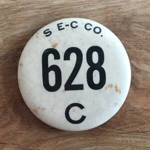 50's 60's ヴィンテージ 缶バッジ Western Badge & Button Co. Los Angeles アメリカ製 直径4.3cm オールド ナンバー 番号 骨董 蚤の市