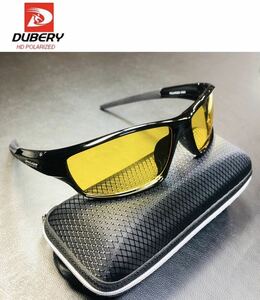 DUBERY サングラス 偏光グラス UV400 軽量 車 釣り アウトドア イエロー 黄色 スポーツ ドライブ おしゃれ サイクリング かっこいい