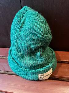 グリーン　ミックスニット帽　帽子