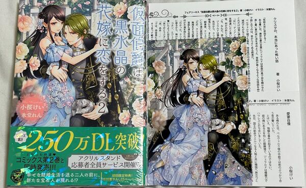 特典 ペーパー 両面イラストカード 【仮面伯爵は黒水晶の花嫁に恋をする2】小桜けい 氷堂れん
