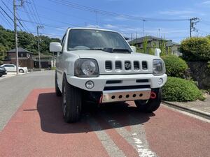 新品未塗装　JB23 ジムニー　JIMNY フロントバンパー　エアロ　フォグあり　黒ゲルコート　ショートバンパー