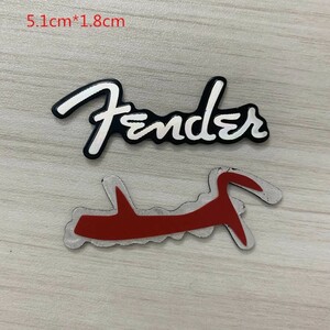 Fender フェンダー アルミ エンブレム プレート シルバー/ブラック eb