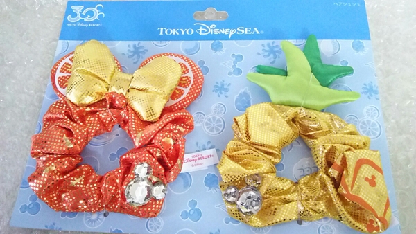 新品 未使用 ディズニーシー TDS フルーツ オレンジ パイナップル シュシュ 髪飾り 30周年 サマフェス トロピカル トロスプ ミニー