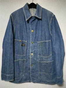 ビンテージ　vtg 60s オシュコシュOshkosh デニムカバーオール 首ふり　デカボタン　古着　アメカジ　ワーク　