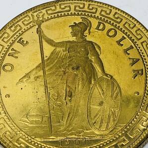 C112外国硬貨 イギリス領 香港 1907 壹圓 貿易銀 海外古銭 コレクションコイン 貨幣 記念メダル 重さ約25.81gの画像5