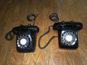  junk @@ Showa Retro black telephone 2 piece dial type black telephone interior miscellaneous goods 601-A2 600-A2 operation verification is not possible to do nostalgia. thing 