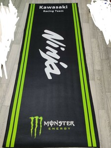 値下げ　大　80cm x 200cm ピットマット　バイクマット メンテナンスマット　ninja monster energy モンスターエナジー