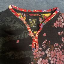 k13 桜花爛漫 BULLET NOISE 刺繍&プリント長袖Tシャツ　サイズXL表記 中国製_画像3