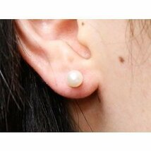 ピアス メンズ プラチナ 丸玉ピアス 5mm プラチナピアス スタッドピアス ファーストピアス パールキャッチ シンプル 真珠 フォーマル_画像3